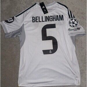 Real Madrid Bellingham soccer jersey 25/26 champions league patches small new